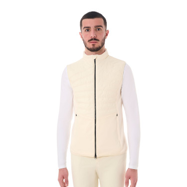 Chaleco Equestro para hombre corte slim en tejido técnico Blanco antiguo Beige