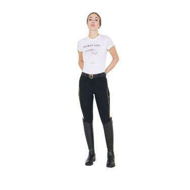 Pantalón de equitación para mujer corte slim con grip en las rodillas Equestro Pantalón de equitación para mujer corte slim con grip en las rodillas Equestro