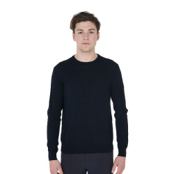 Jersey de cuello redondo Equestro para hombre de lana merina