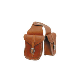 Alforja delantera de cuero Lakota para silla con grabado en el borde Alforja delantera de cuero Lakota para silla con grabado en el borde