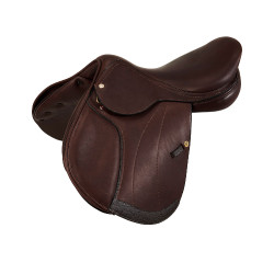 Silla de salto Firenze con árbol de madera y cuero doble Acavallo Marrón oscuro Marrón Silla de salto Firenze con árbol de madera y cuero doble Acavallo Marrón oscuro Marrón