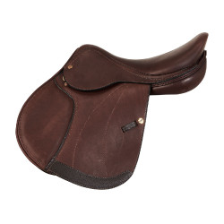 Silla de salto Firenze con árbol de madera y cuero doble Acavallo Marrón oscuro Marrón Silla de salto Firenze con árbol de madera y cuero doble Acavallo Marrón oscuro Marrón