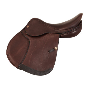 Silla de salto Firenze con árbol de madera y cuero doble Acavallo Marrón oscuro Marrón Silla de salto Firenze con árbol de madera y cuero doble Acavallo Marrón oscuro Marrón