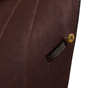 Silla de salto Firenze con árbol de madera y cuero doble Acavallo Marrón oscuro Marrón Silla de salto Firenze con árbol de madera y cuero doble Acavallo Marrón oscuro Marrón