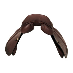 Silla de salto Firenze con árbol de madera y cuero doble Acavallo Marrón oscuro Marrón Silla de salto Firenze con árbol de madera y cuero doble Acavallo Marrón oscuro Marrón