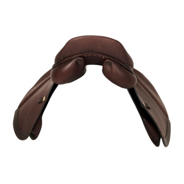 Silla de salto Firenze con árbol de madera y cuero doble Acavallo Marrón oscuro Marrón Silla de salto Firenze con árbol de madera y cuero doble Acavallo Marrón oscuro Marrón