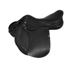 Silla de salto Roma con armazón de madera y cuero martillado Acavallo
