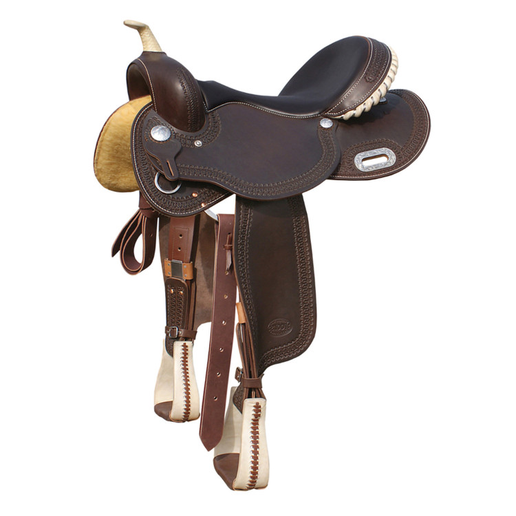 Silla Pool's 5020 con asiento de cuero sin tratar color marrón para barril