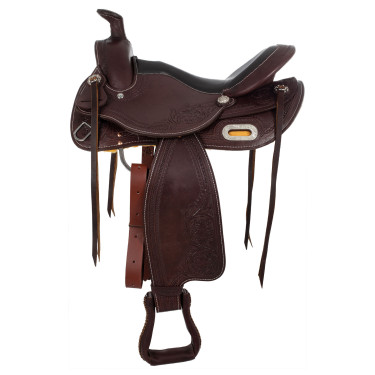 Silla western con adornos de acero inoxidable, cuero granulado y estampado floral 2815 Denver Silla western con adornos de acero inoxidable, cuero granulado y estampado floral 2815 Denver