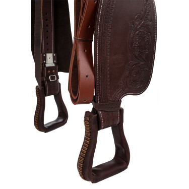Silla western con adornos de acero inoxidable, cuero granulado y estampado floral 2815 Denver Silla western con adornos de acero inoxidable, cuero granulado y estampado floral 2815 Denver