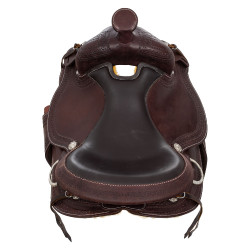 Silla western adornos de acero inoxidable cuero graneado y estampado serpiente 2817 Denver Aceite oscuro Marrón