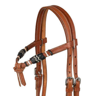 Set de bosal bicolor con riendas de crin de caballo Pool's Set de bosal bicolor con riendas de crin de caballo Pool's
