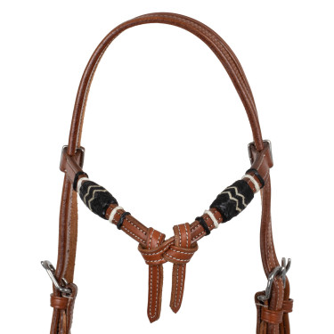 Set de bosal bicolor con riendas de crin de caballo Pool's Set de bosal bicolor con riendas de crin de caballo Pool's