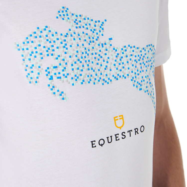 Camiseta de algodón Equestro para hombre corte slim con estampado Jump Camiseta de algodón Equestro para hombre corte slim con estampado Jump