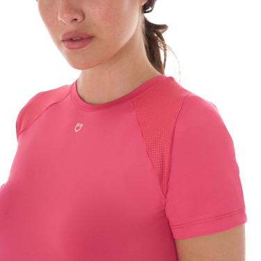 Camiseta técnica de entrenamiento para mujer corte slim Equestro Madreselva Rosa
