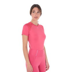 Camiseta técnica de entrenamiento para mujer corte slim Equestro Madreselva Rosa