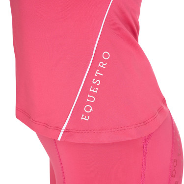 Camiseta técnica de entrenamiento para mujer corte slim Equestro Madreselva Rosa