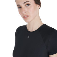 Camiseta técnica de entrenamiento para mujer corte slim Equestro Madreselva Rosa