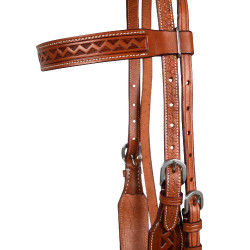 Cabezal western con estampado en el borde McBryan Castaña Marrón