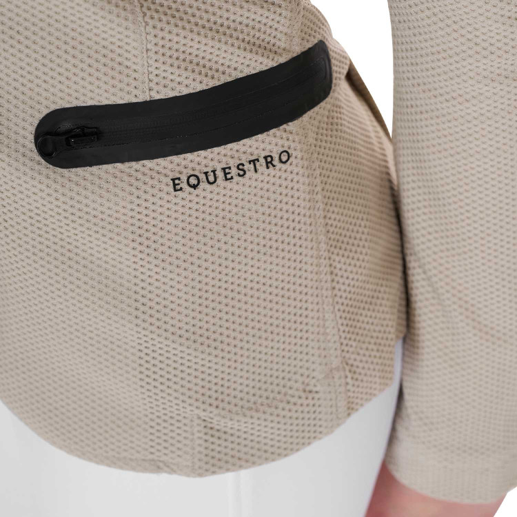 Chaqueta de concurso de tres botones para niña en malla Equestro Chaqueta de concurso de tres botones para niña en malla Equestro