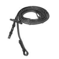 Riendas de goma Fine con tope Horze Negro