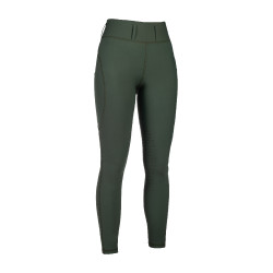 Leggings HKM Jil de cintura alta con rodilleras de silicona Verde oliva