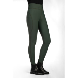 Leggings HKM Jil de cintura alta con rodilleras de silicona Verde oliva
