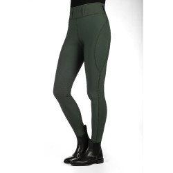 Leggings HKM Jil de cintura alta con rodilleras de silicona Verde oliva
