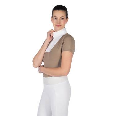 Polo de concurso HKM Virginia de manga corta Gris pardo Marrón