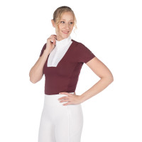 Polo de concurso HKM Virginia de manga corta Gris pardo Marrón Polo de concurso HKM Virginia de manga corta Gris pardo Marrón