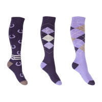 Calcetines HKM Cardiff por 3 Violet /lilas Violeta