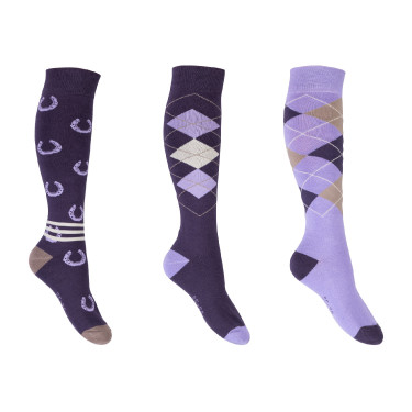 Calcetines HKM Cardiff por 3 Violet /lilas Violeta