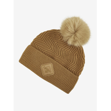 Gorro LeMieux Lila con pompón Jengibre Marrón