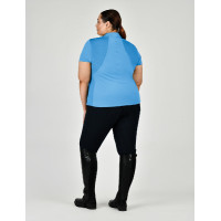 Polo Dublin de manga corta Tabby Curve Azul costero
