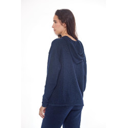 Sudadera Harcour Swambo mujer Lentejuelas marinas Azul marino
