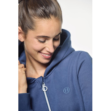 Sudadera con cremallera Harcour Sworm mujer Azul acero