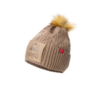 Gorro B Vertigo tejido Faye Marrón barro Beige