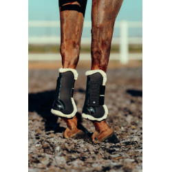 Protectores de Tendón con Forro Polar Caliber Horze Negro Protectores de Tendón con Forro Polar Caliber Horze Negro