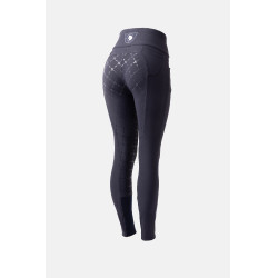 Pantalones de Montar con Cintura Alta de Asiento Completo de Silicona para Mujer Desiree Horze Azul marino oscuro
