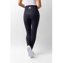 Pantalones de Montar con Cintura Alta de Asiento Completo de Silicona para Mujer Desiree Horze Azul marino oscuro