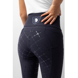 Pantalones de Montar con Cintura Alta de Asiento Completo de Silicona para Mujer Desiree Horze Azul marino oscuro