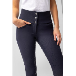 Pantalones de Montar con Cintura Alta de Asiento Completo de Silicona para Mujer Desiree Horze Azul marino oscuro