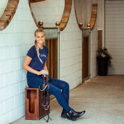 Pantalón B Vertigo Elle Full Seat Denim con grip de silicona para Mujer Azul oscuro Pantalón B Vertigo Elle Full Seat Denim con grip de silicona para Mujer Azul oscuro