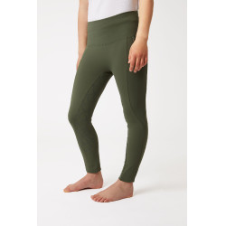 Pantalones de montar de Compresión para Niños con Asiento Completo Gillian Horze Escarabajo verde caqui