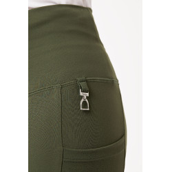 Pantalones de montar de Compresión para Niños con Asiento Completo Gillian Horze Escarabajo verde caqui