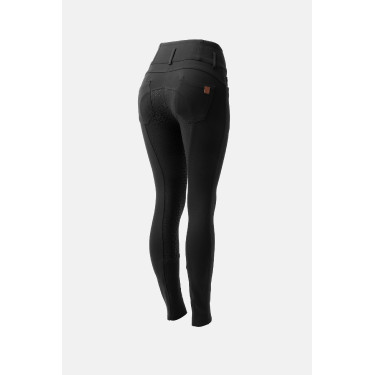 Pantalones de Montar con Cintura Alta deAsiento Completo de Silicona para Mujer Tara Horze Negro Pantalones de Montar con Cintura Alta deAsiento Completo de Silicona para Mujer Tara Horze Negro