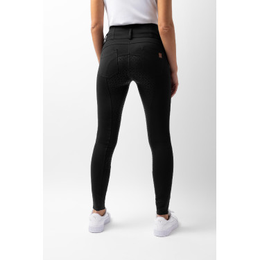 Pantalones de Montar con Cintura Alta deAsiento Completo de Silicona para Mujer Tara Horze Negro Pantalones de Montar con Cintura Alta deAsiento Completo de Silicona para Mujer Tara Horze Negro