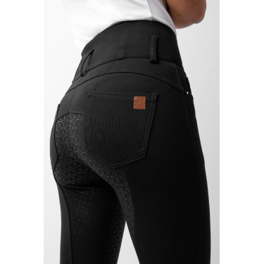 Pantalones de Montar con Cintura Alta deAsiento Completo de Silicona para Mujer Tara Horze Negro Pantalones de Montar con Cintura Alta deAsiento Completo de Silicona para Mujer Tara Horze Negro