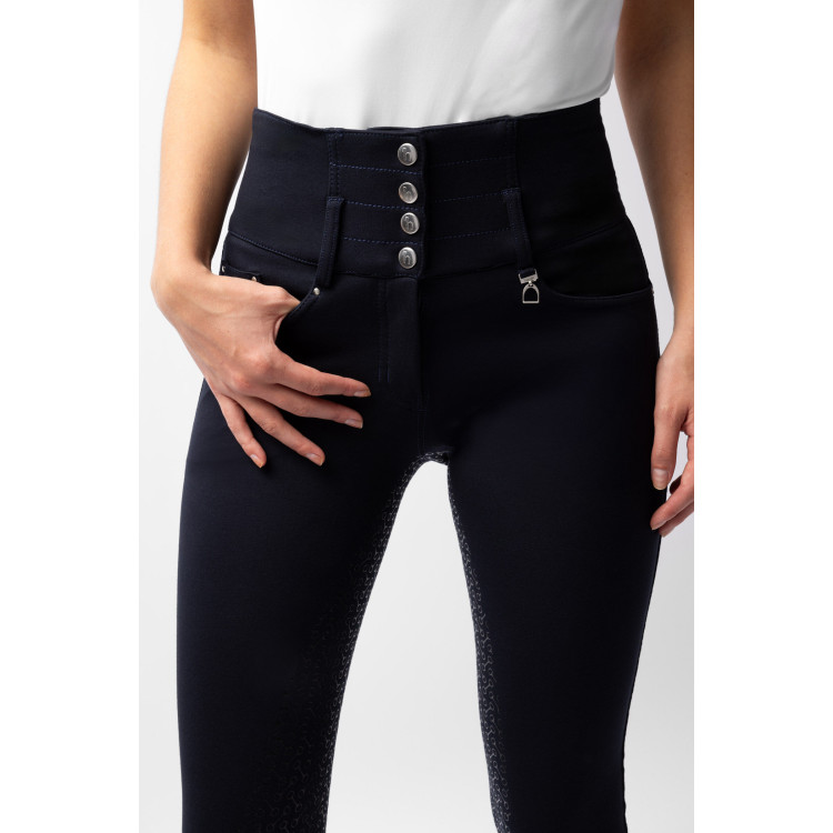 Pantalones de Montar con Cintura Alta deAsiento Completo de Silicona para Mujer Tara Horze Pantalones de Montar con Cintura Alta deAsiento Completo de Silicona para Mujer Tara Horze