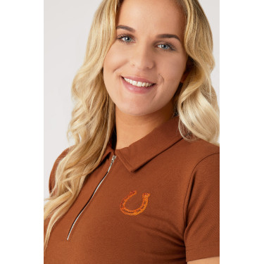 Camisa Polo de Algodón y Mangas Cortas para Mujer Amy Horze Camisa Polo de Algodón y Mangas Cortas para Mujer Amy Horze